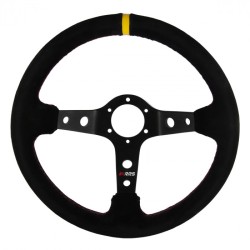 Volant RRS Alcantara Noir 350mm T65 – Volant Simracing Haute Qualité